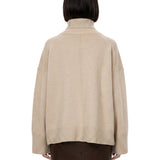 Maglione William a collo alto beige 