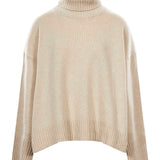 Maglione William a collo alto beige 