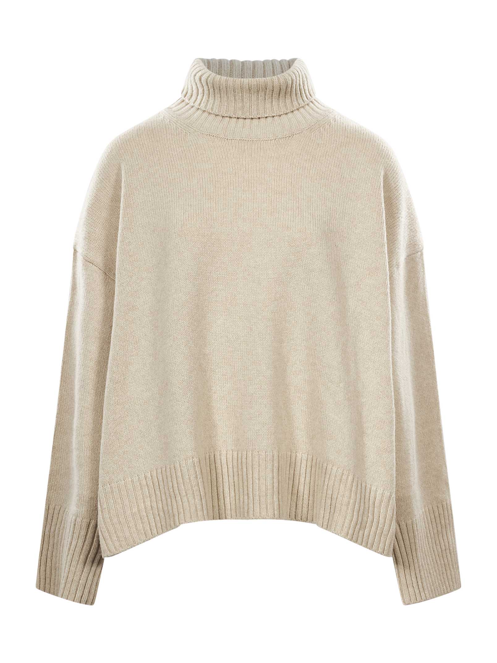 Maglione William a collo alto beige 