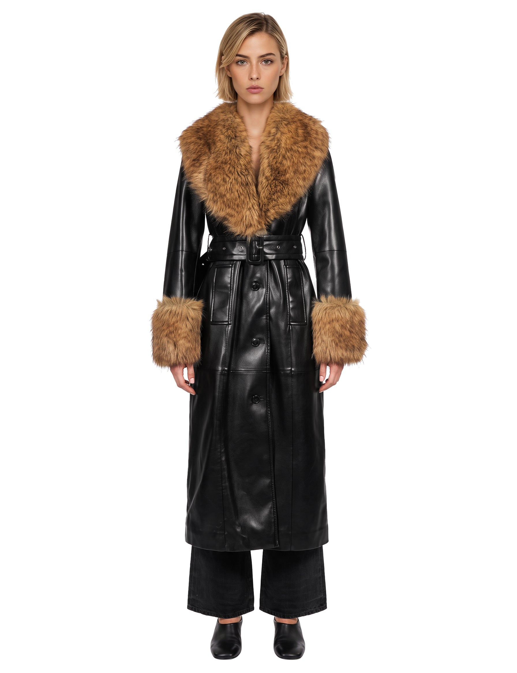 Cappotto lungo Estella in nero 