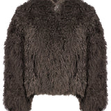 Giacca dritta eco pelliccia 