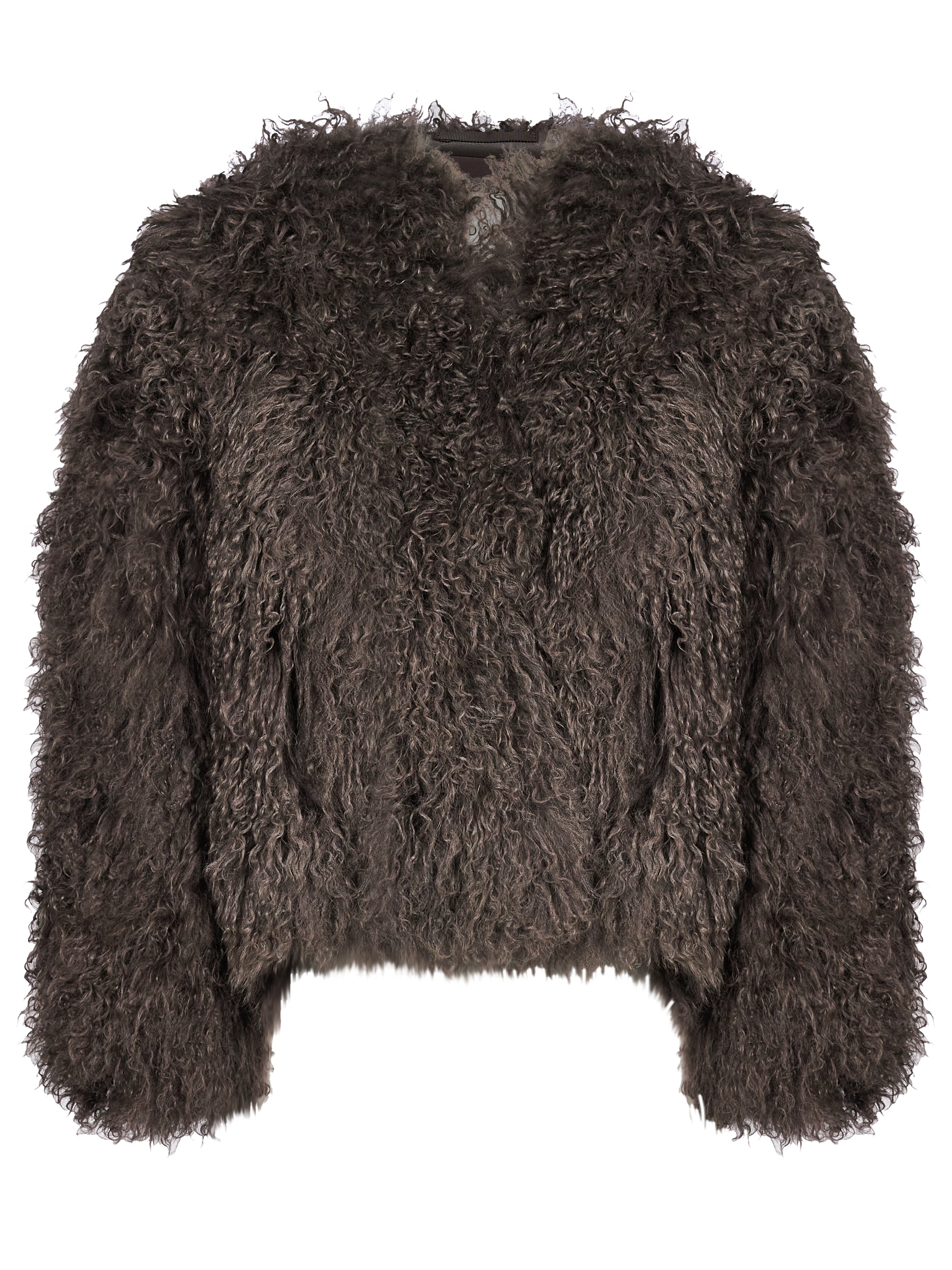 Giacca dritta eco pelliccia 