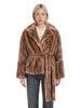 Giacca Silena con cintura in marrone