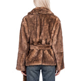 Giacca Silena con cintura in marrone 