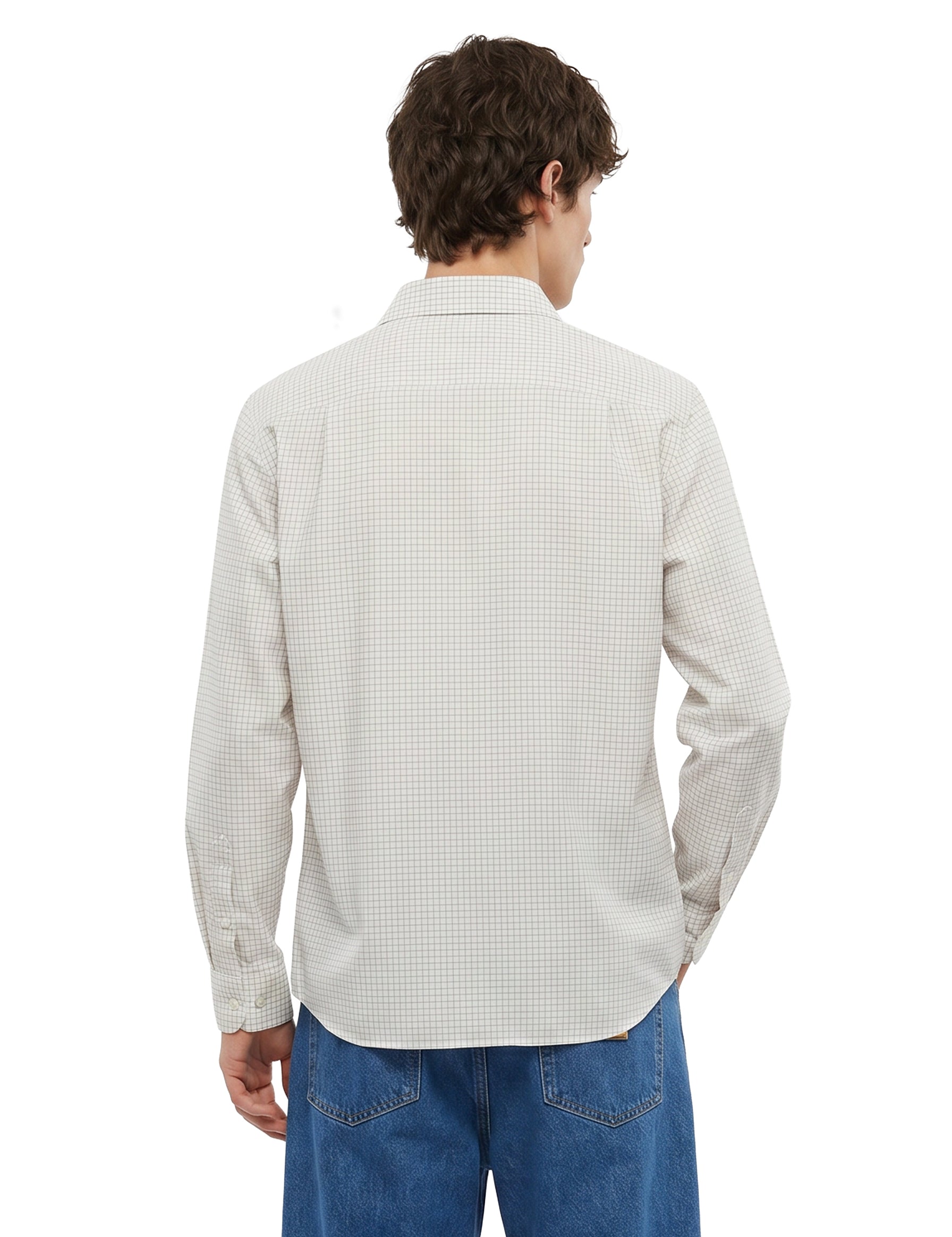 Camicia a quadri in bianco 