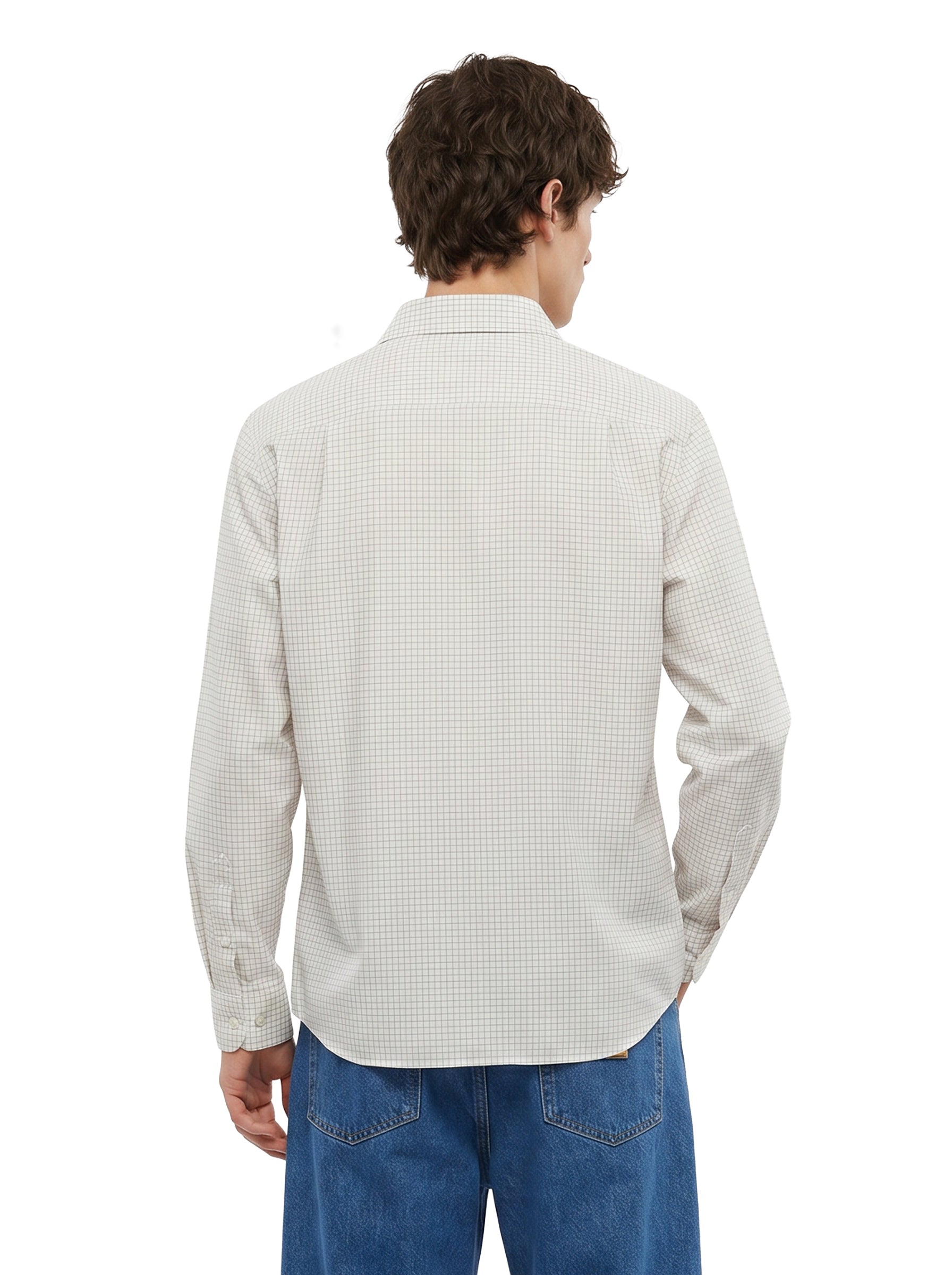 Camicia a quadri in bianco 