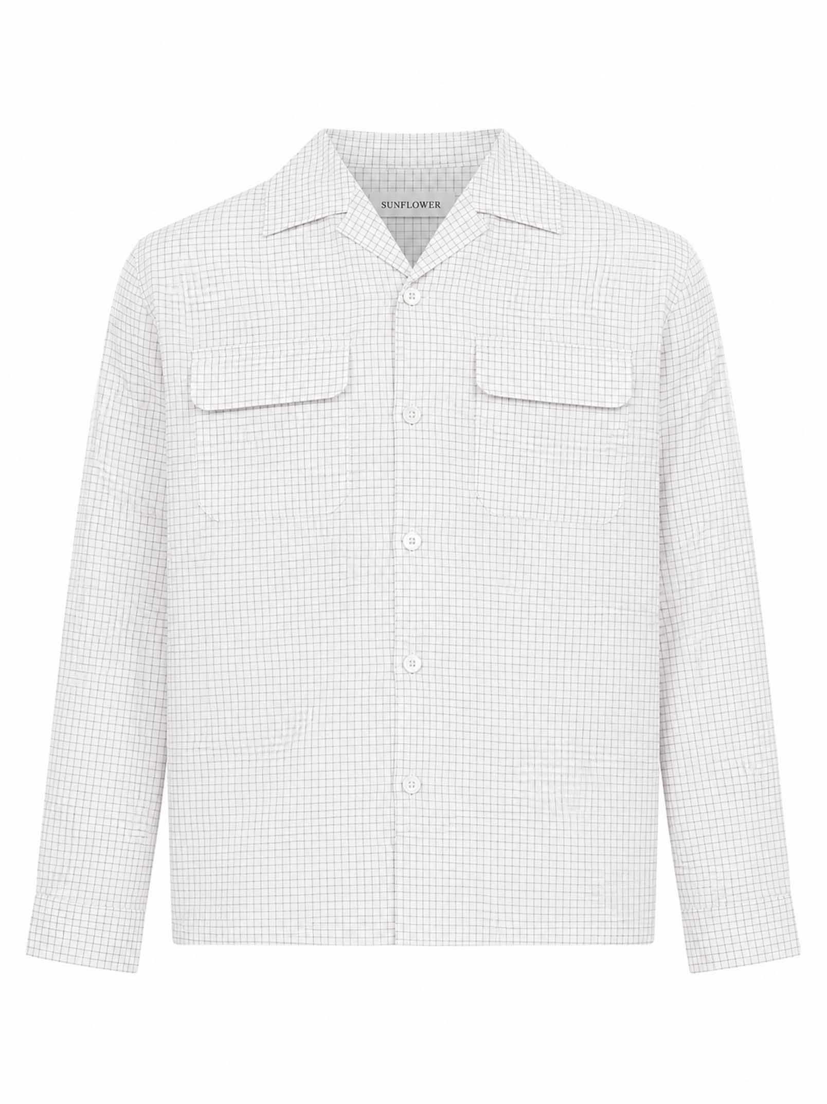 Camicia a quadri in bianco 