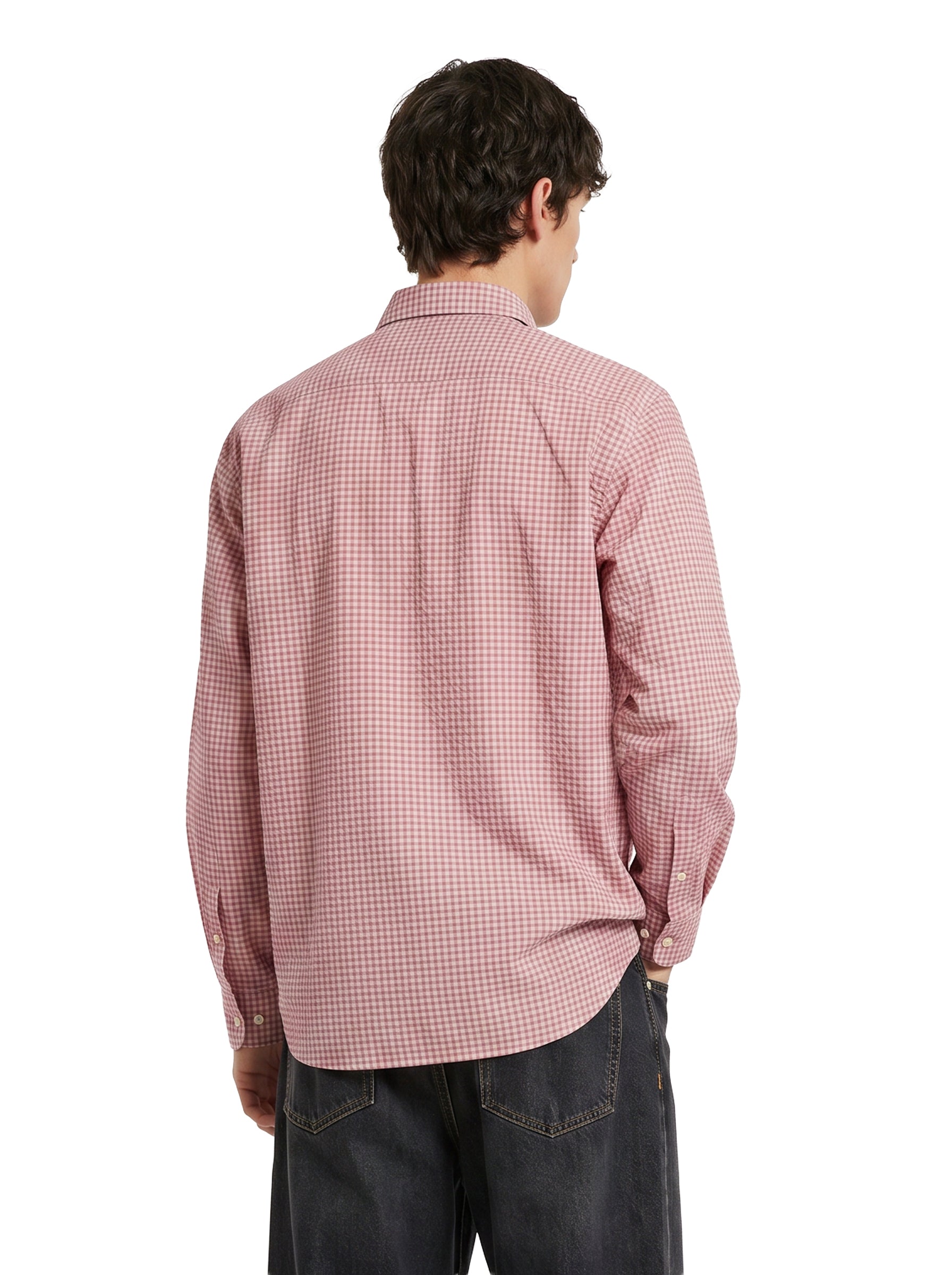 Camicia oversize con taschino in rosa 