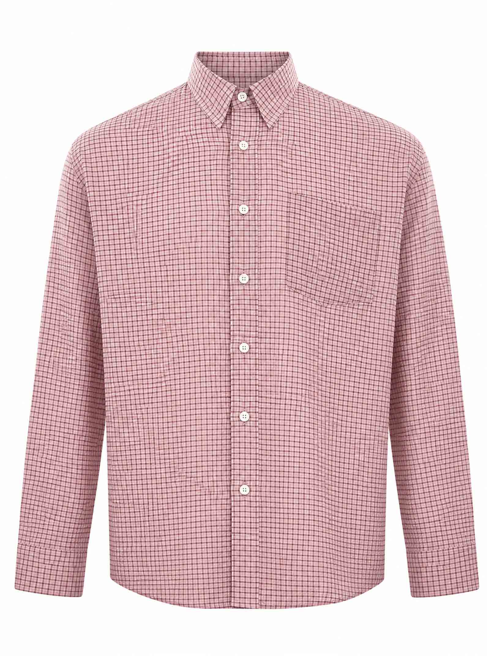 Camicia oversize con taschino in rosa 
