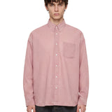 Camicia oversize con taschino in rosa 