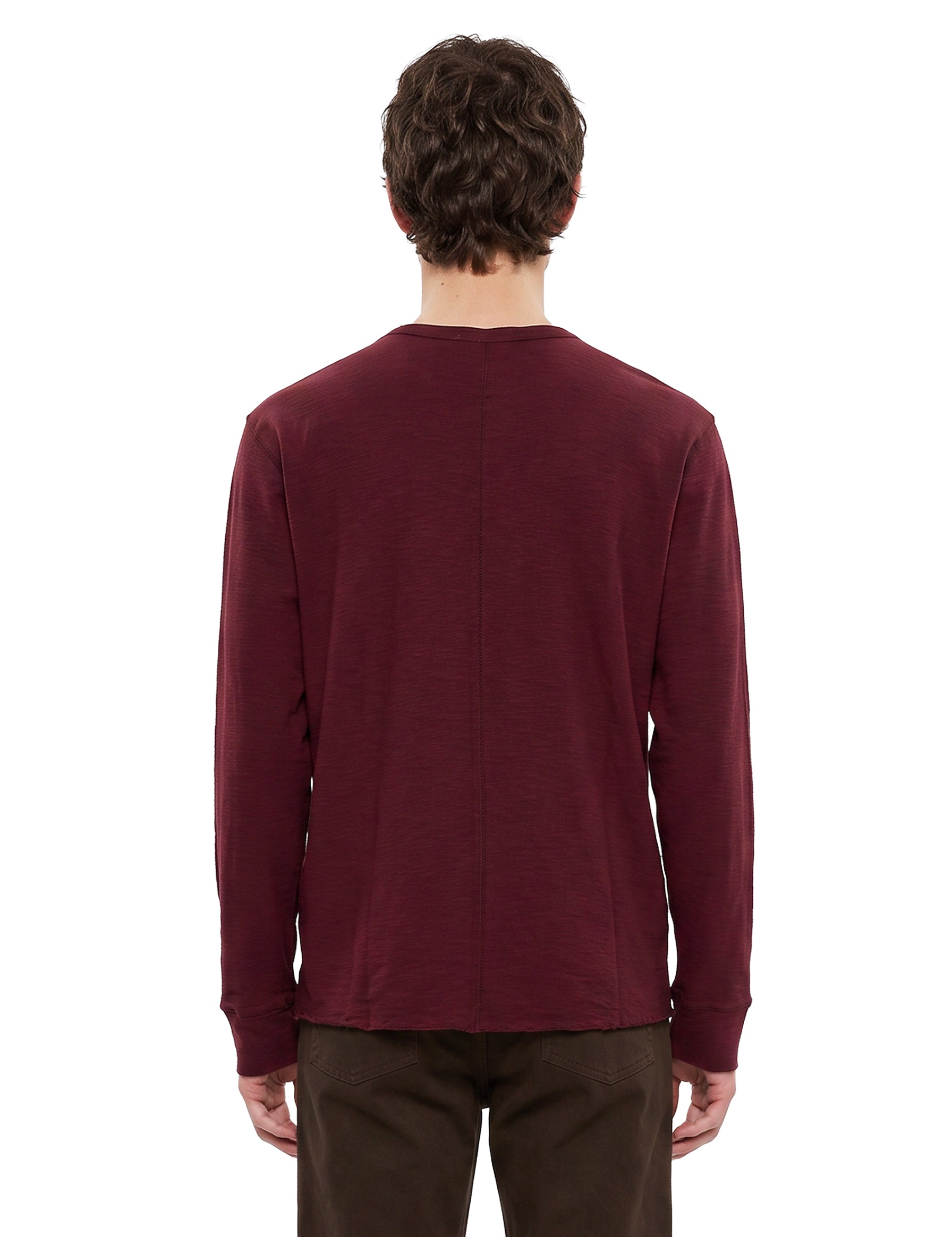 T-shirt a maniche lunghe in bordeaux 