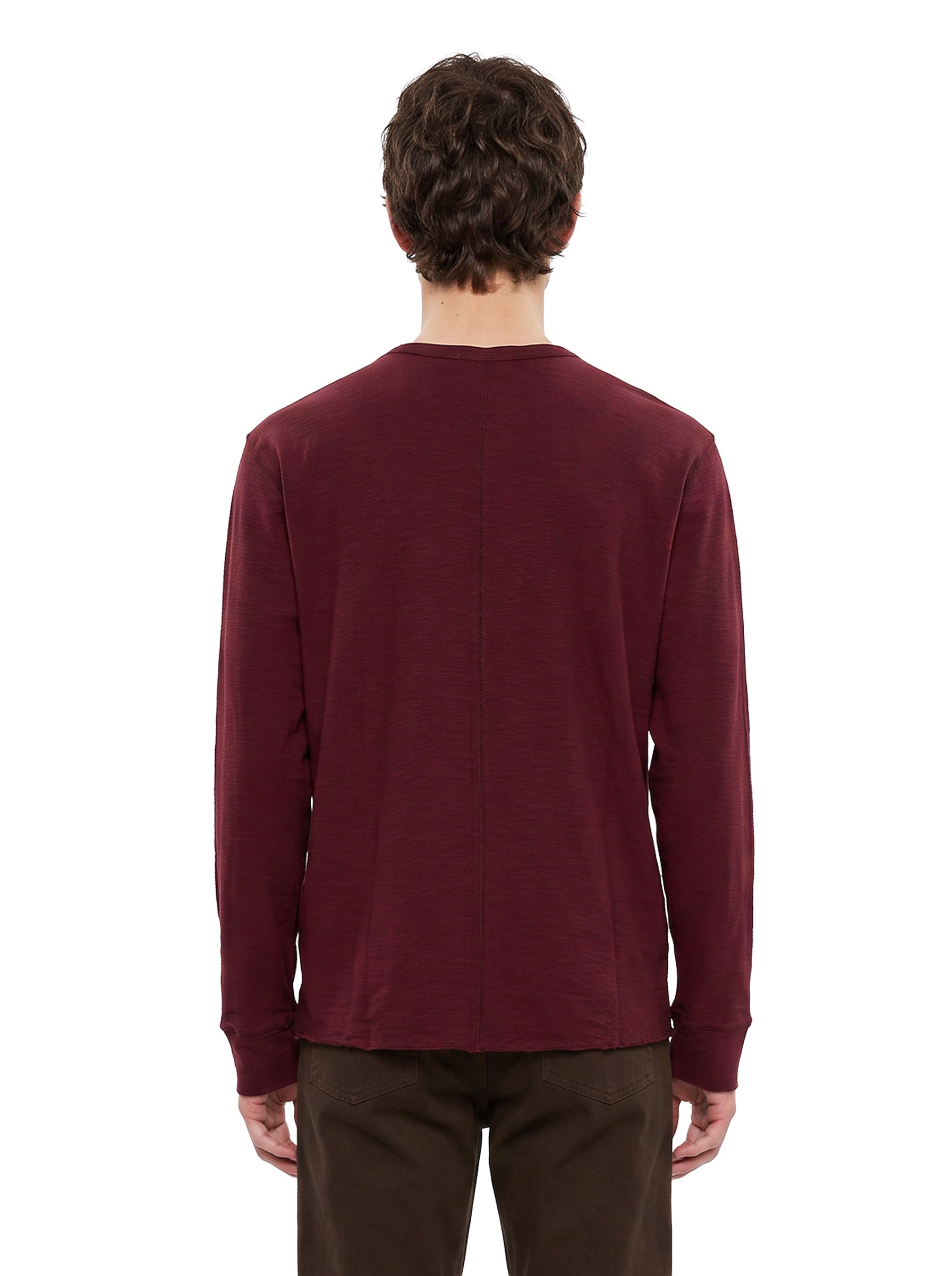 T-shirt a maniche lunghe in bordeaux 