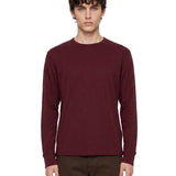T-shirt a maniche lunghe in bordeaux 