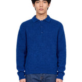 Polo a manica lunga in blu 