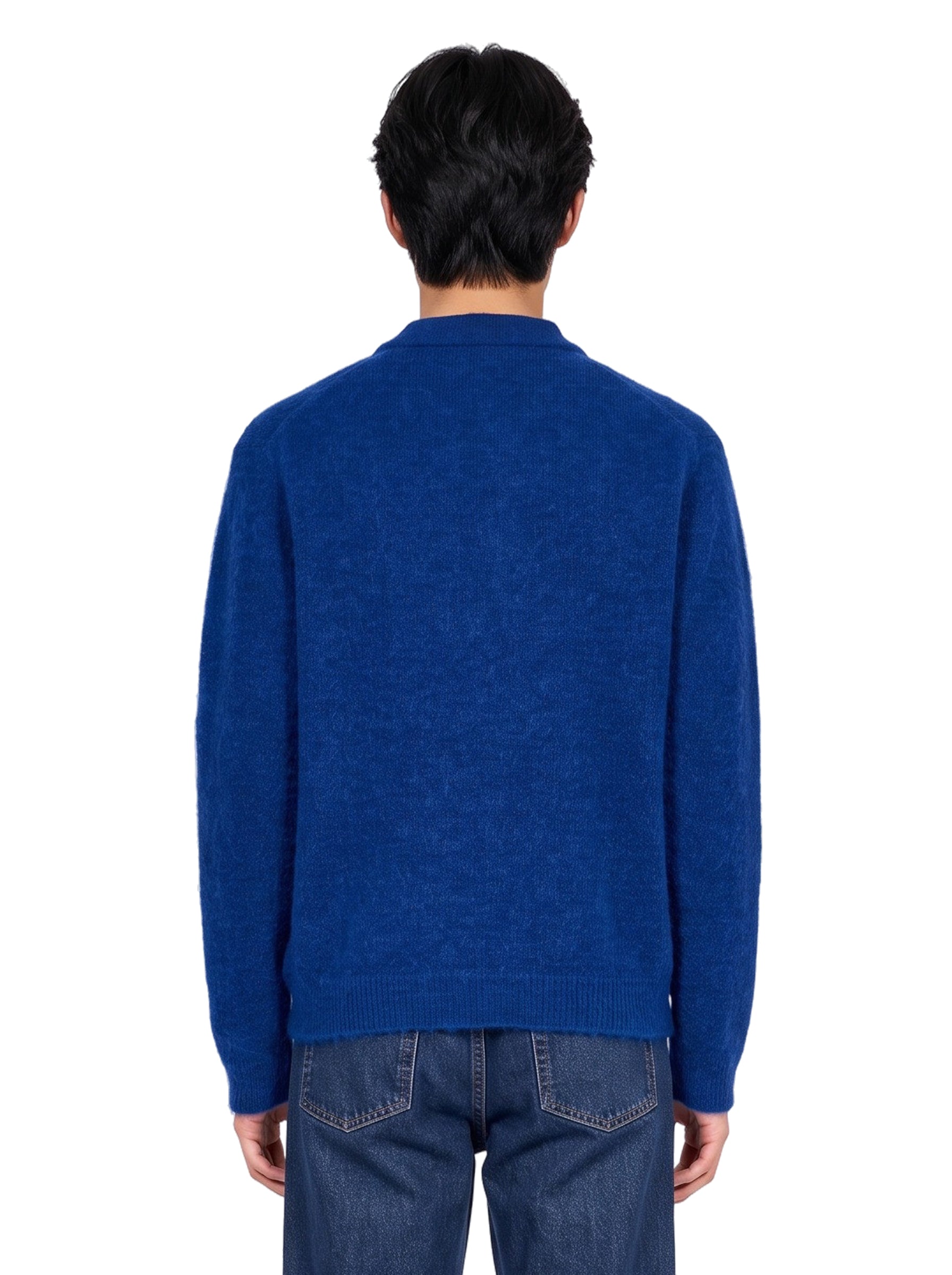 Polo a manica lunga in blu 