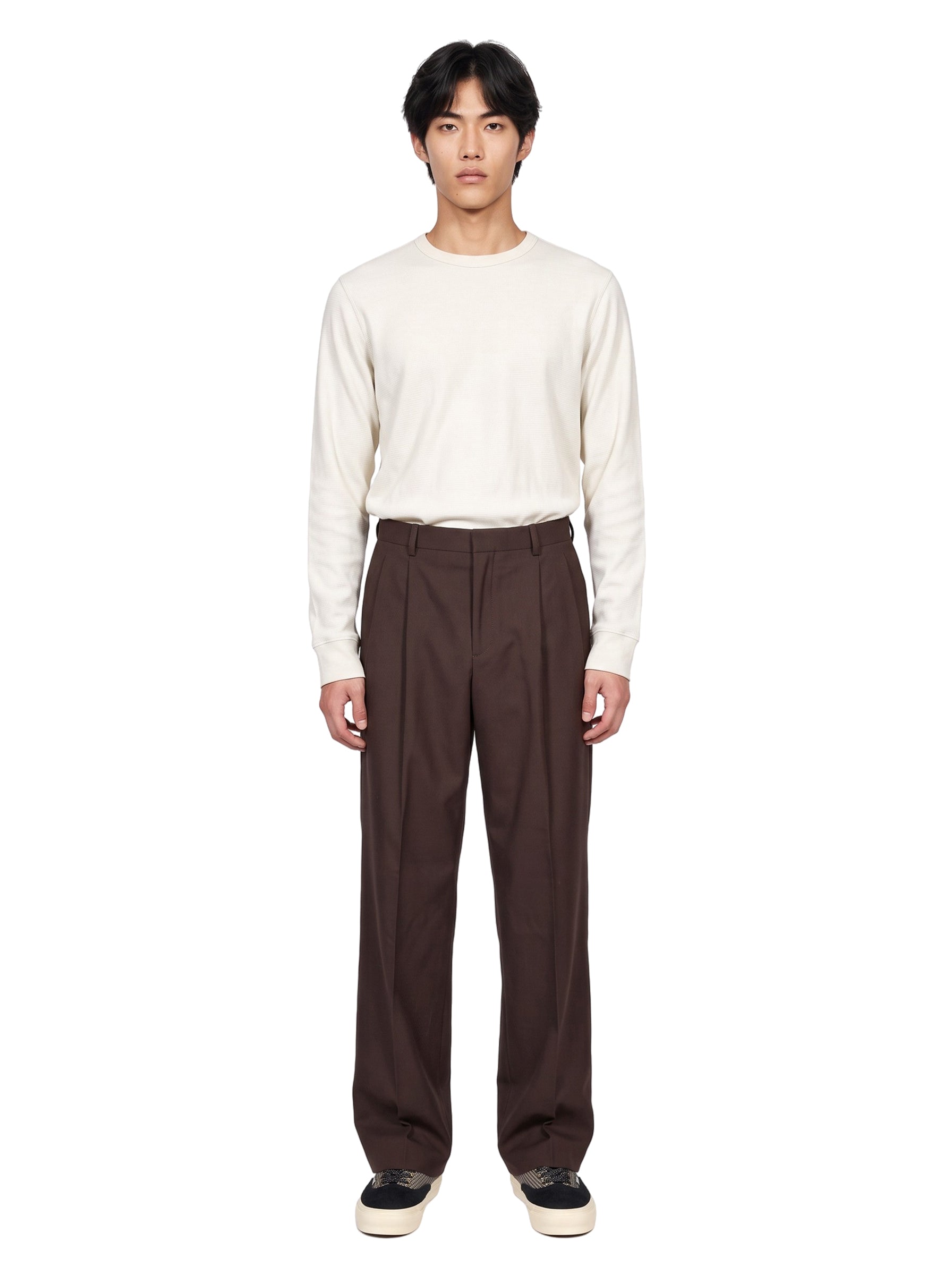 Pantaloni con pinces in marrone 
