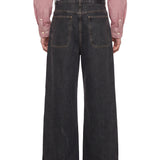 Jeans a gamba ampia in marrone 