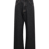 Jeans a gamba ampia in marrone 