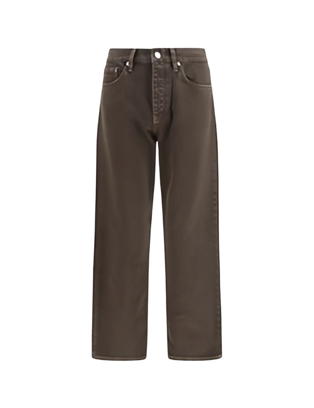 Jeans a gamba larga in marrone 