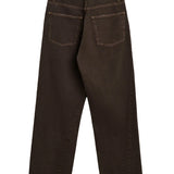 Jeans a gamba larga in marrone 