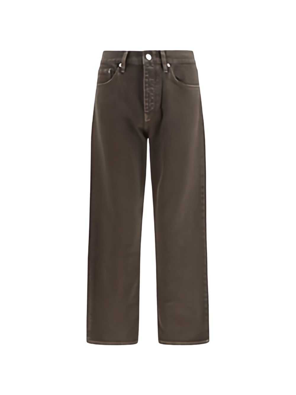 Jeans a gamba larga in marrone 
