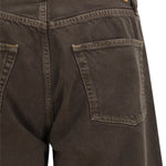 Jeans a gamba dritta in marrone 