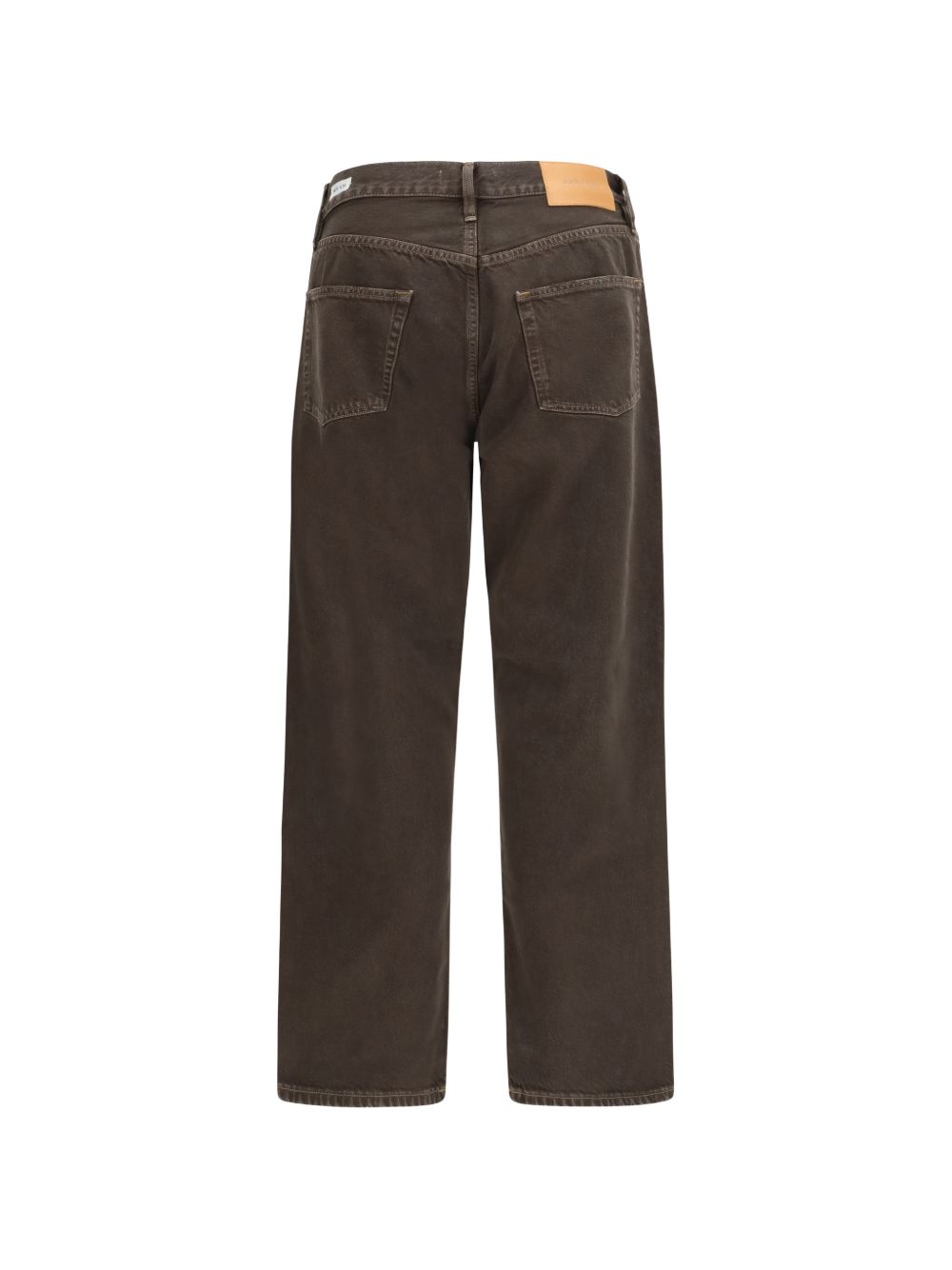 Jeans a gamba dritta in marrone 