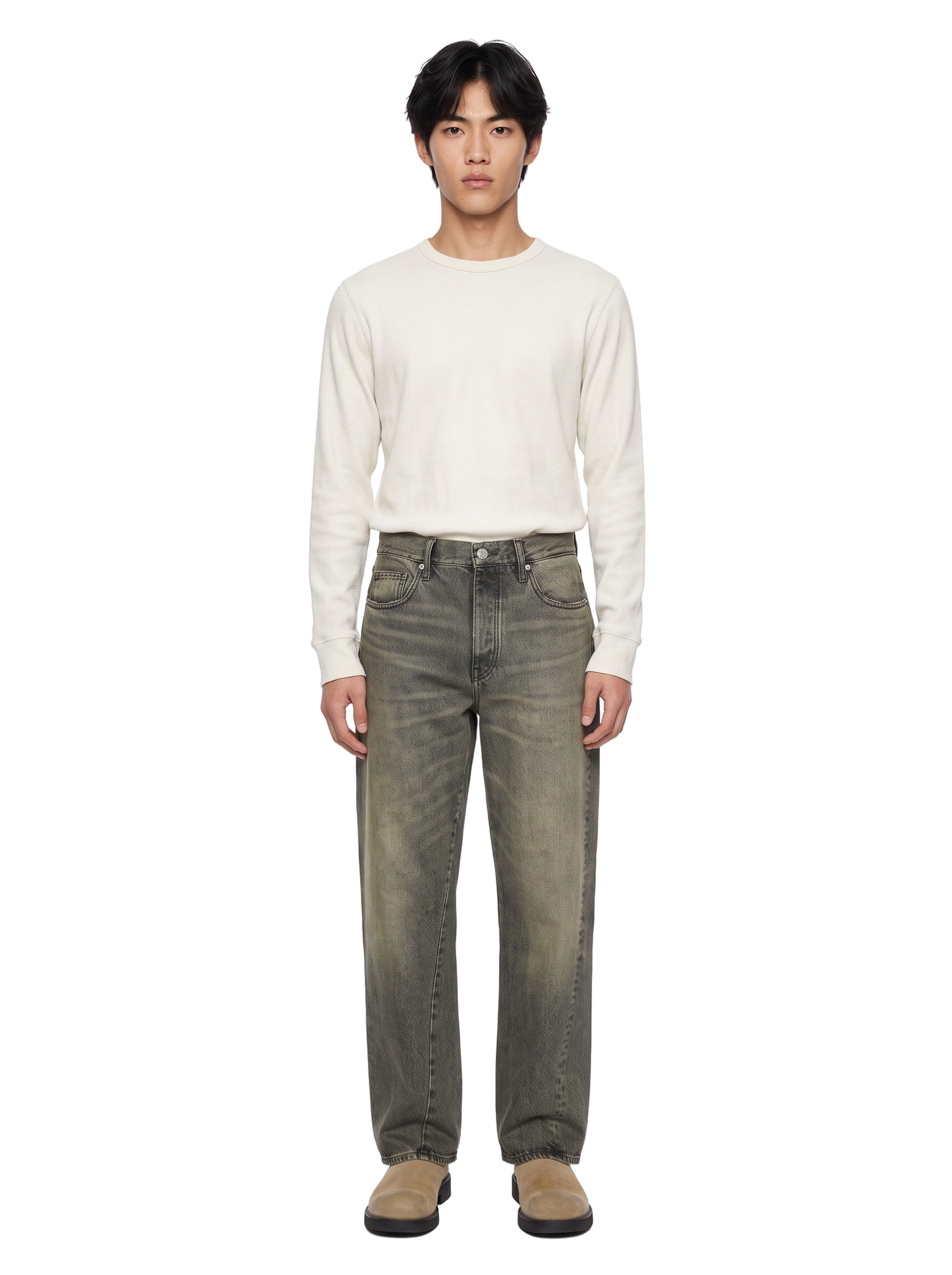 Jeans wide twist in grigio 