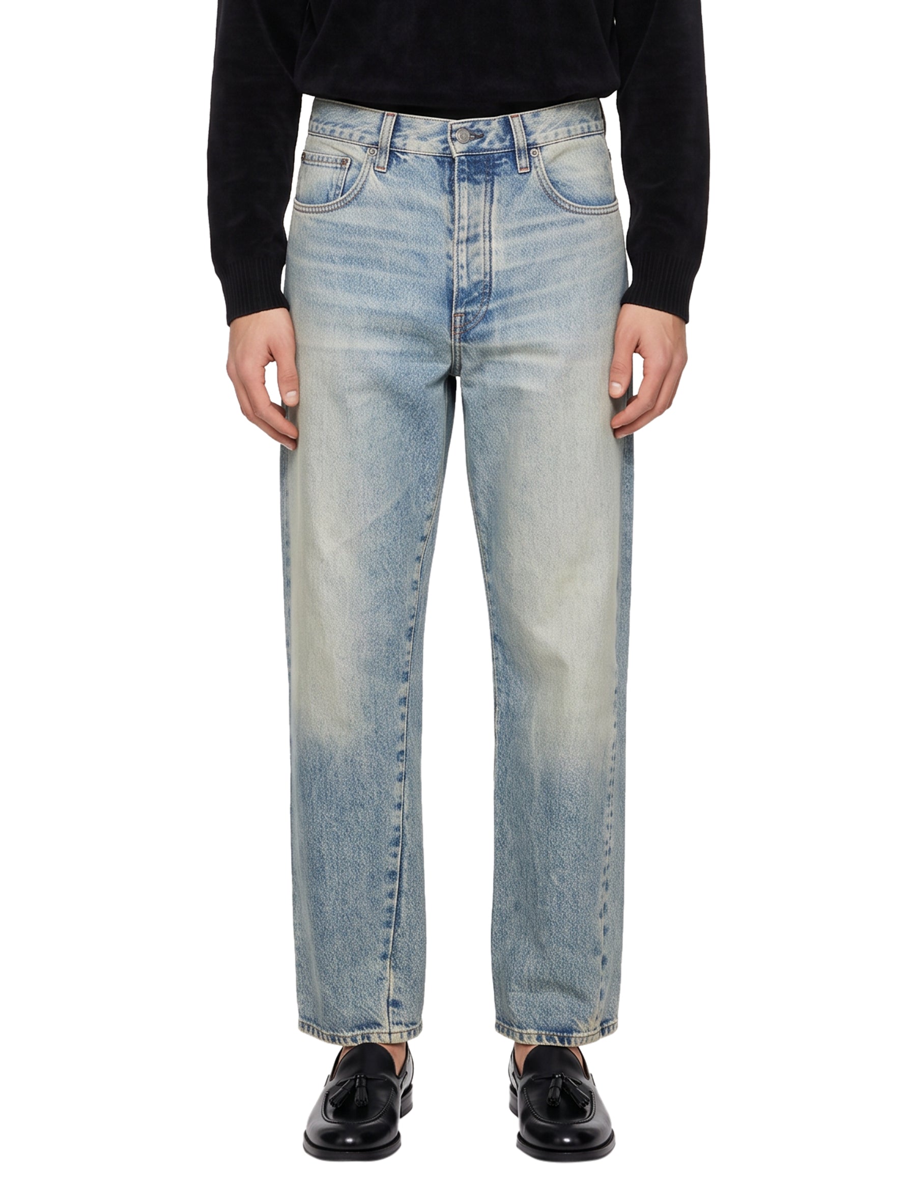 Jeans a gamba dritta in blu 