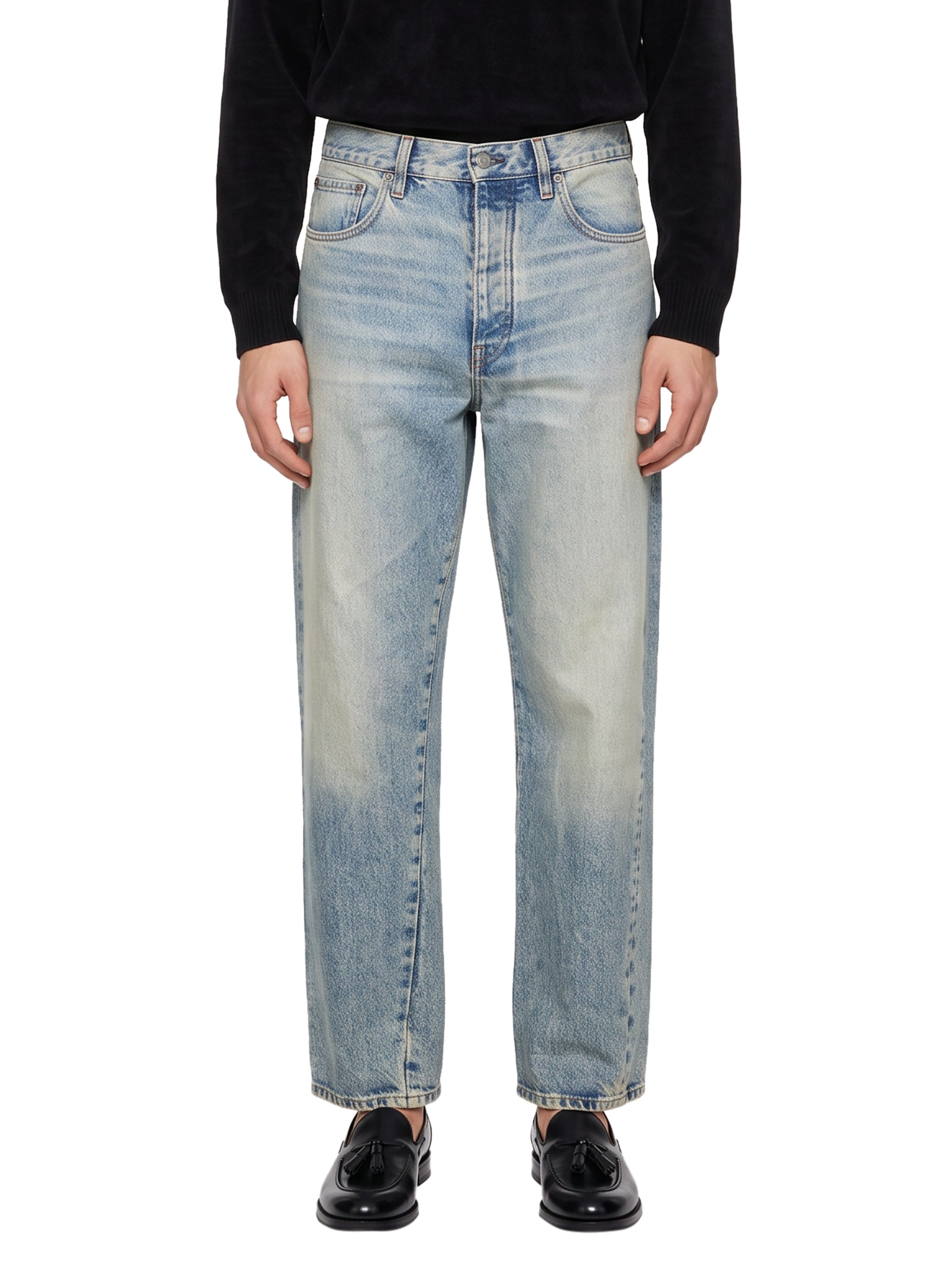 Jeans a gamba dritta in blu 