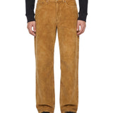Jeans relaxed boot in velluto in marrone 