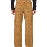 Jeans relaxed boot in velluto in marrone 