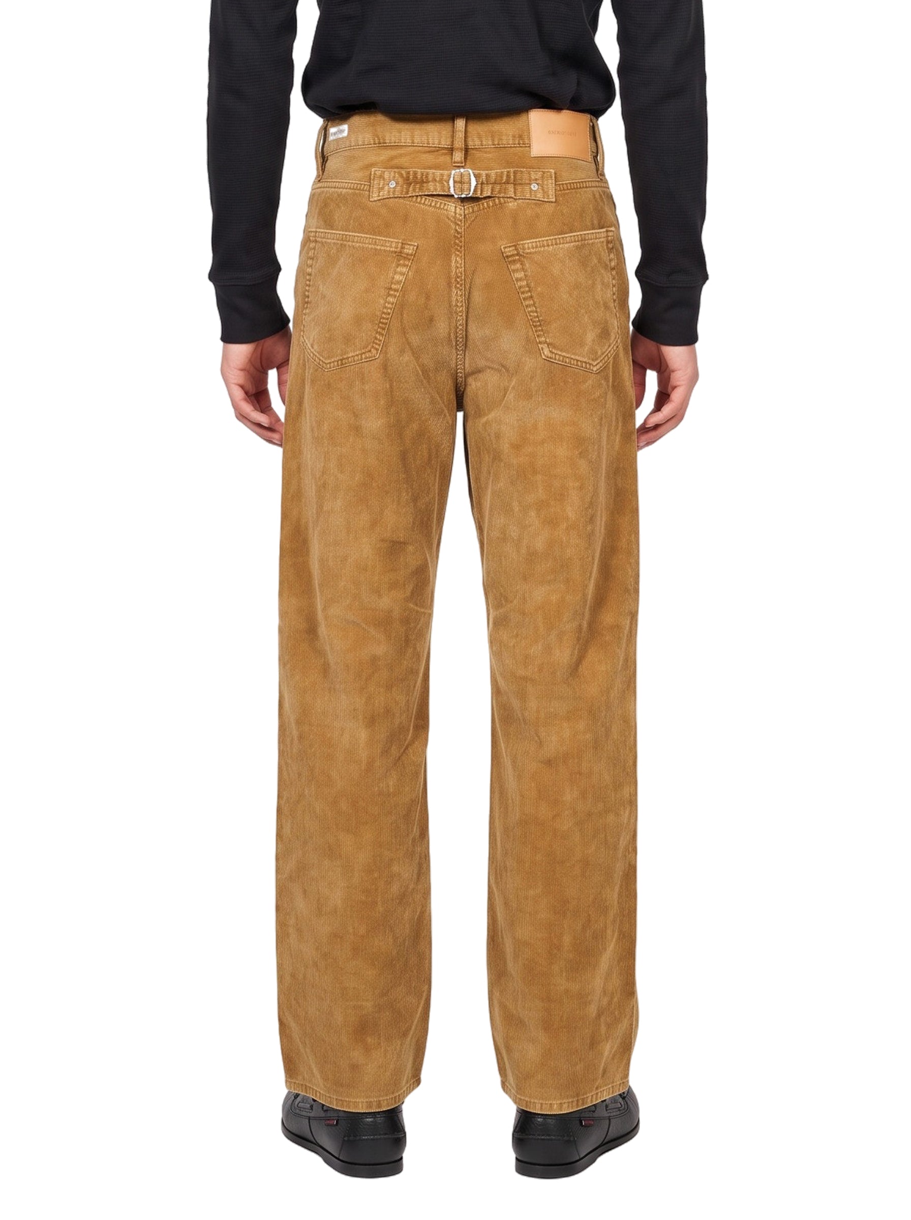 Jeans relaxed boot in velluto in marrone 