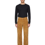 Jeans relaxed boot in velluto in marrone 
