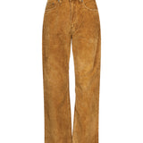 Jeans relaxed boot in velluto in marrone 