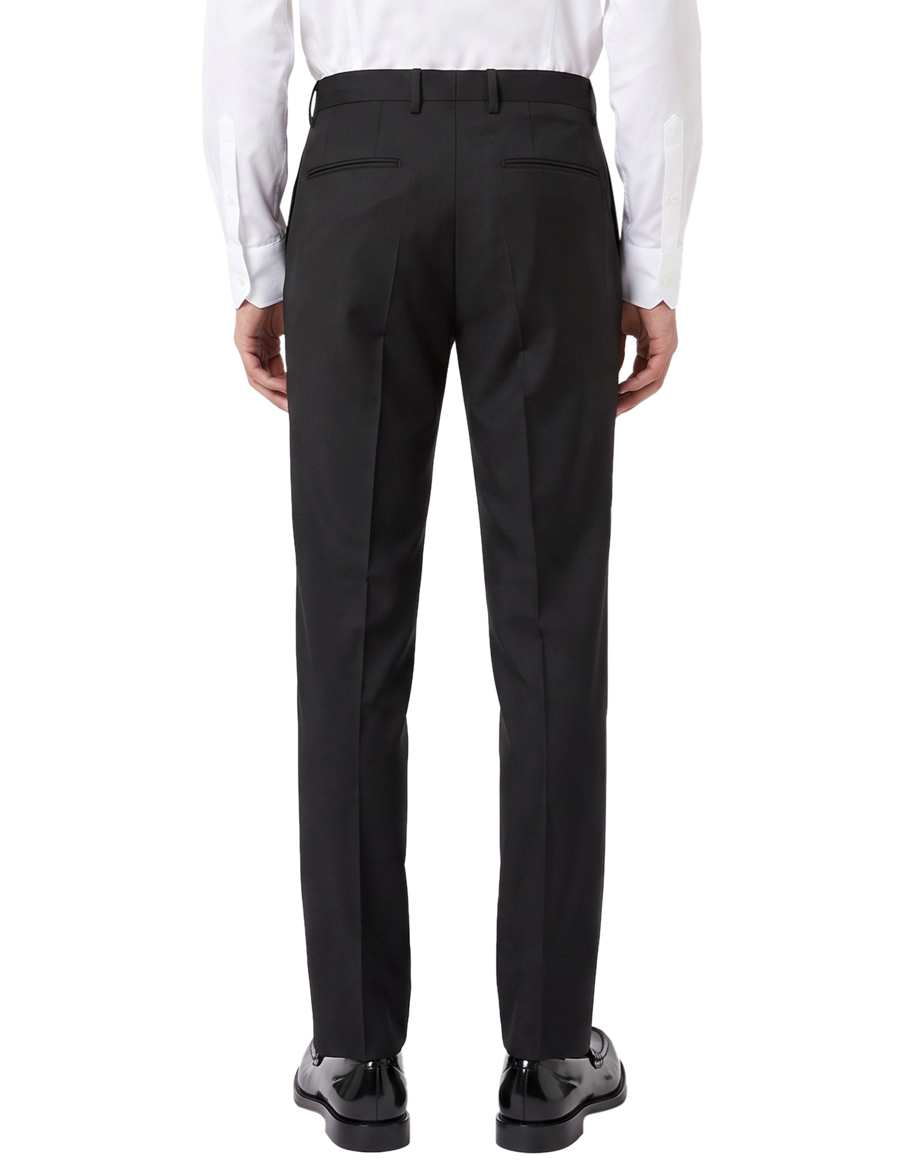 Pantaloni a gamba dritta in lana in nero 