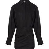 Abito mini gessato in nero 
