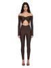 Tuta con spalle scoperte Kendall in marrone