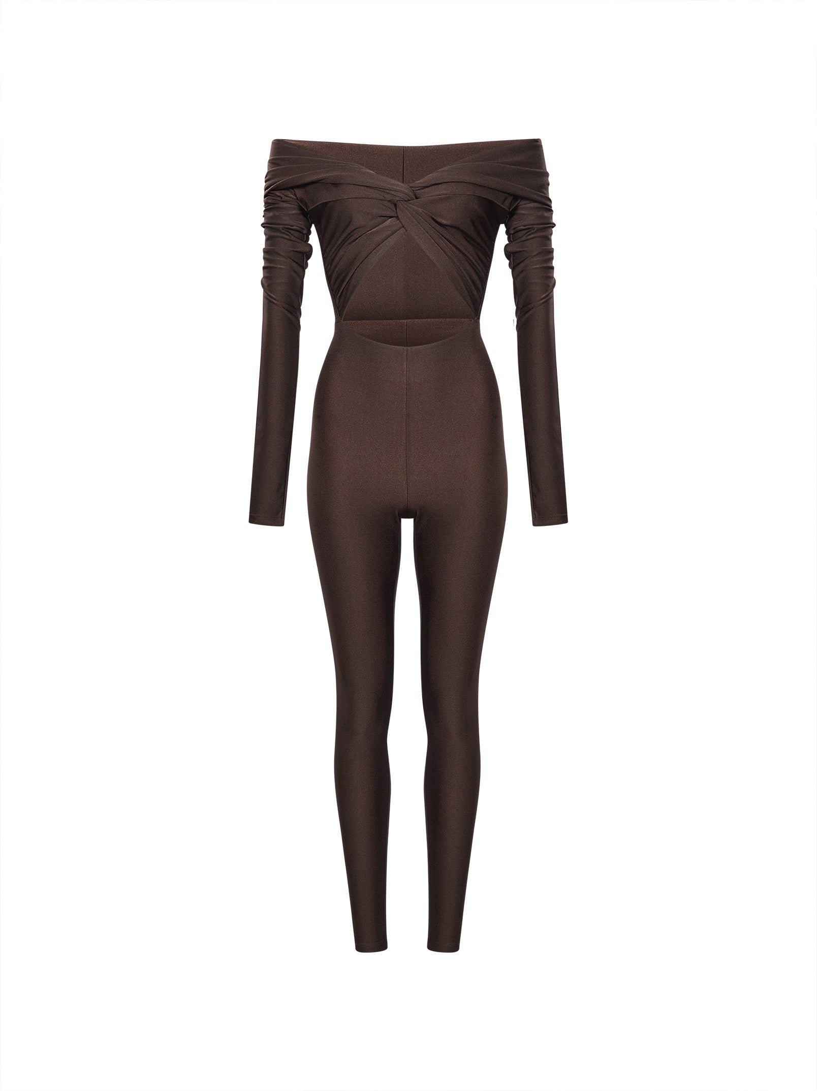Tuta con spalle scoperte Kendall in marrone 