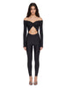Tuta con spalle scoperte Kendall in nero
