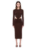 Heloise cut-out midi dress in brown