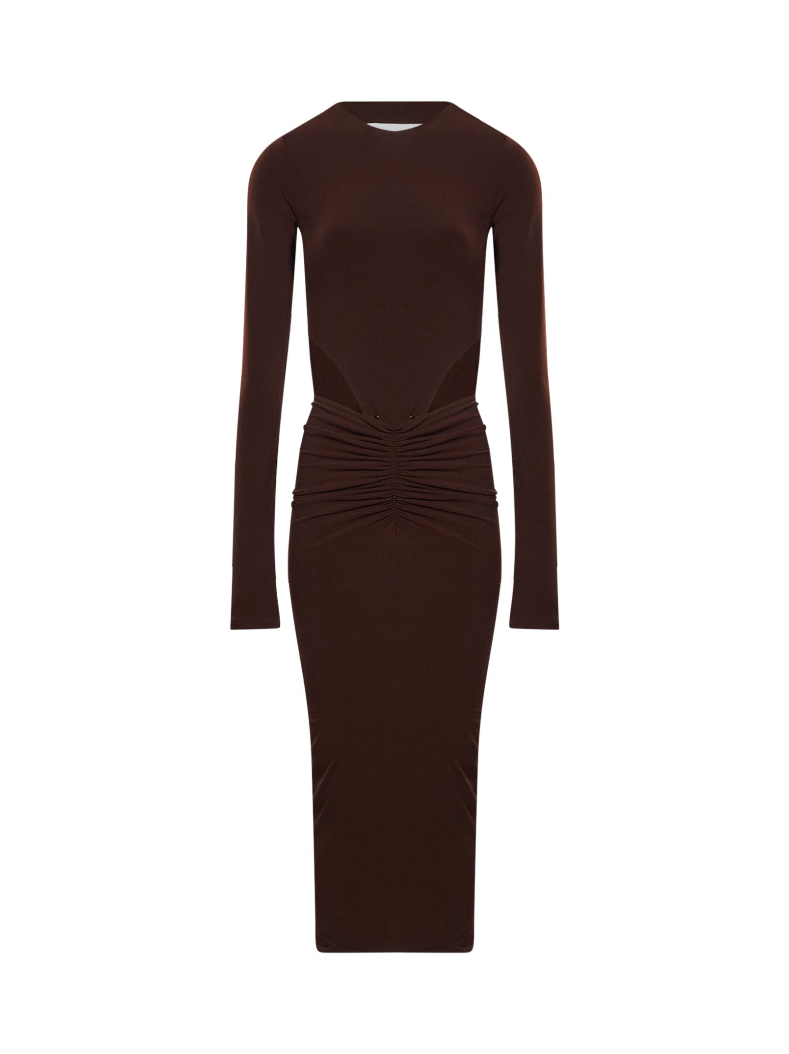 Abito midi con cut-out Heloise in marrone 
