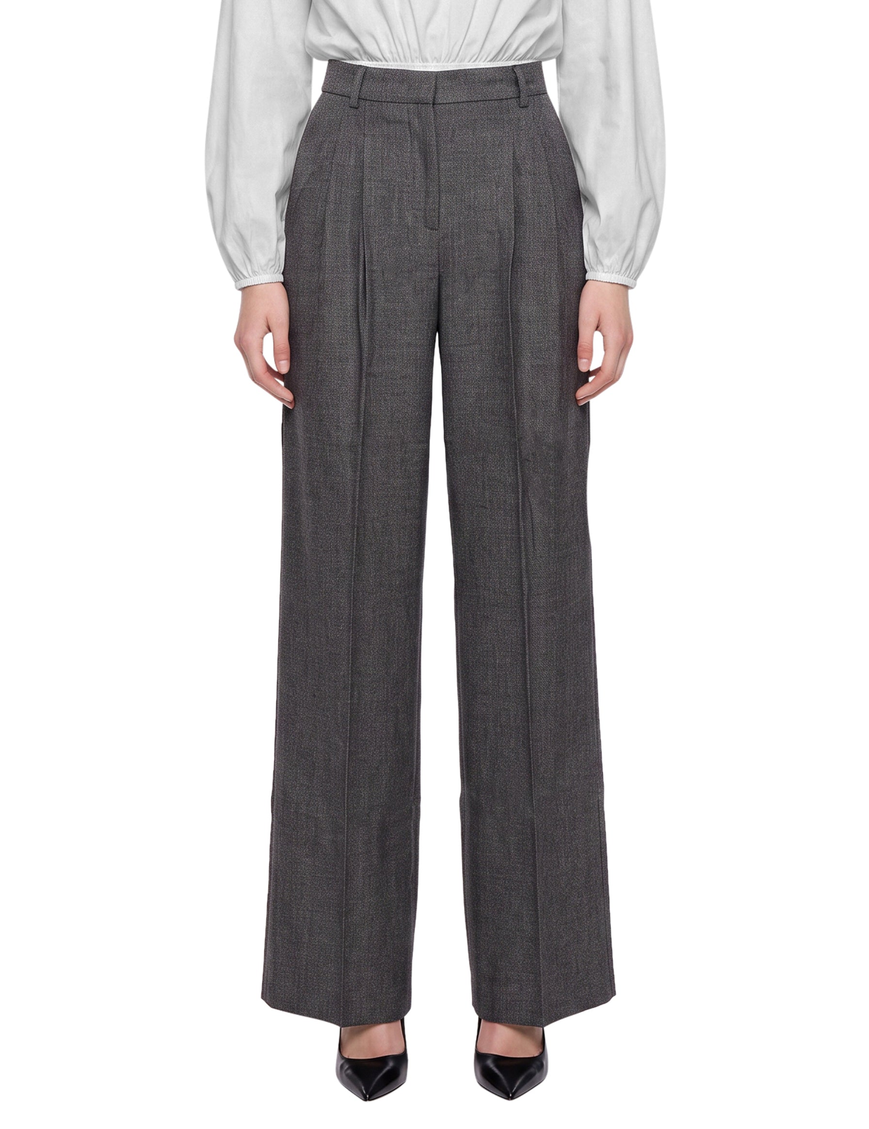 Pantaloni a vita alta nathalie in grigio 