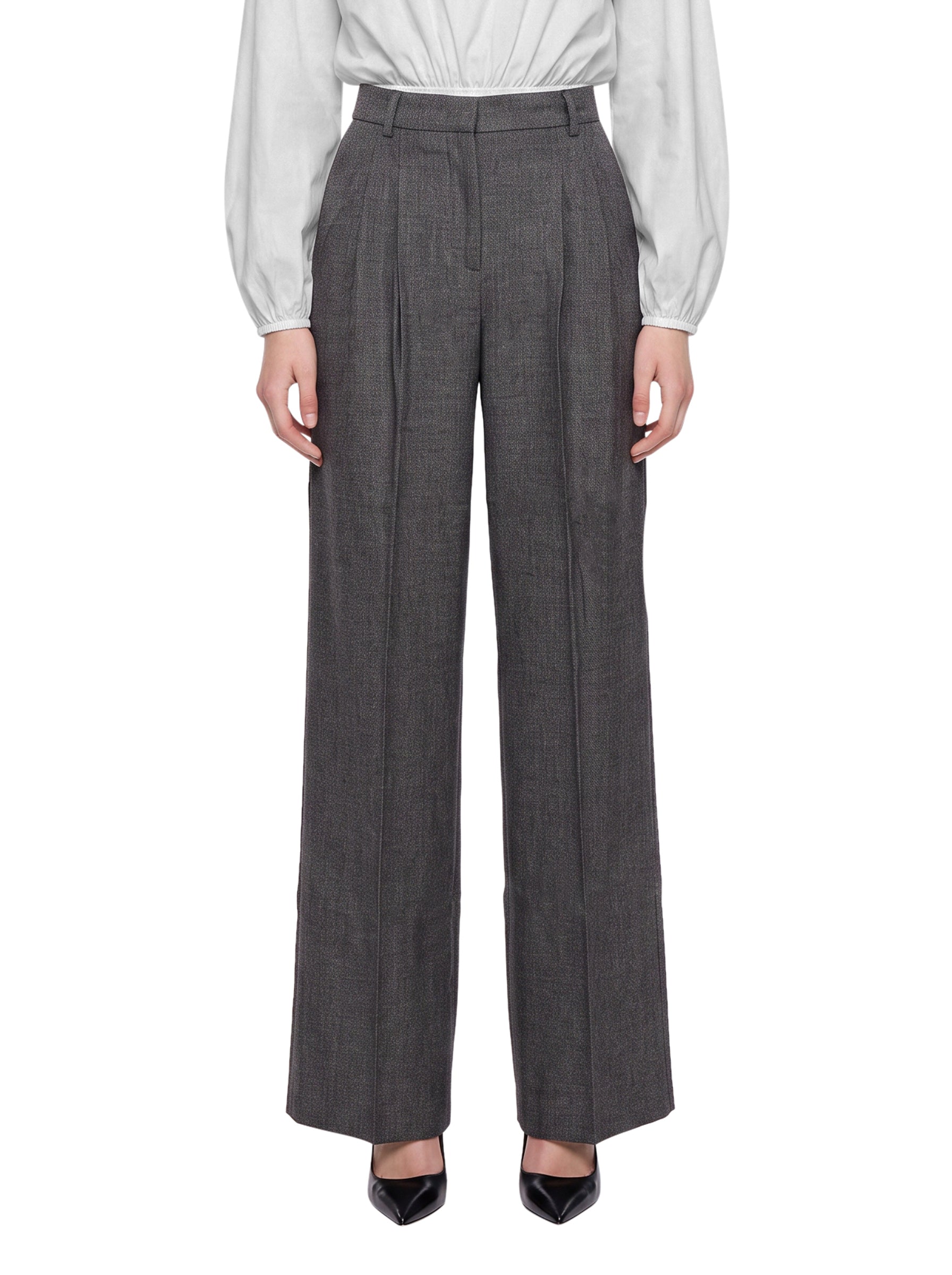 Pantaloni a vita alta nathalie in grigio 