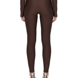 Leggings lucidi Holly '80s in marrone 