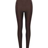 Leggings lucidi Holly '80s in marrone 