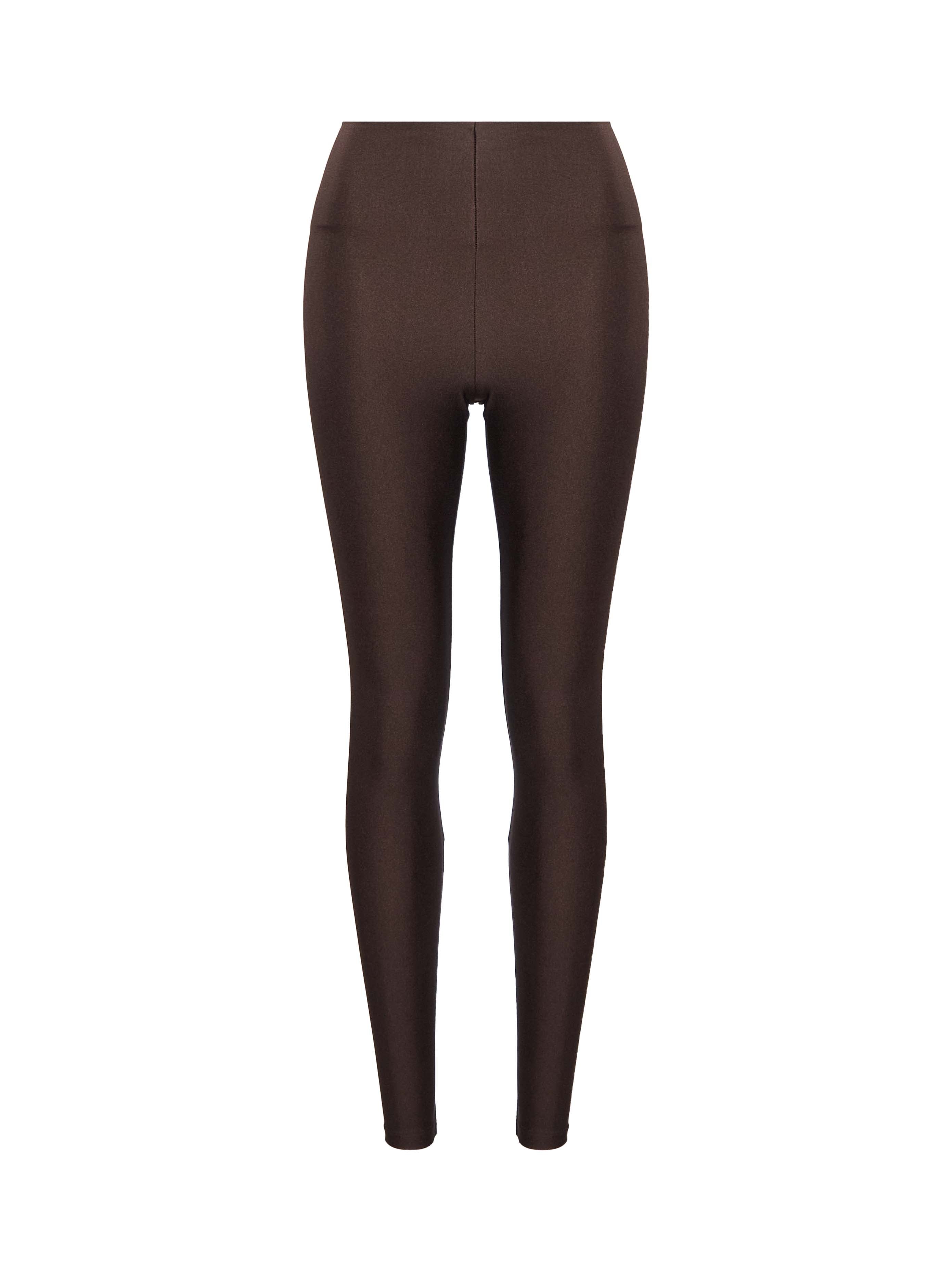 Leggings lucidi Holly '80s in marrone 