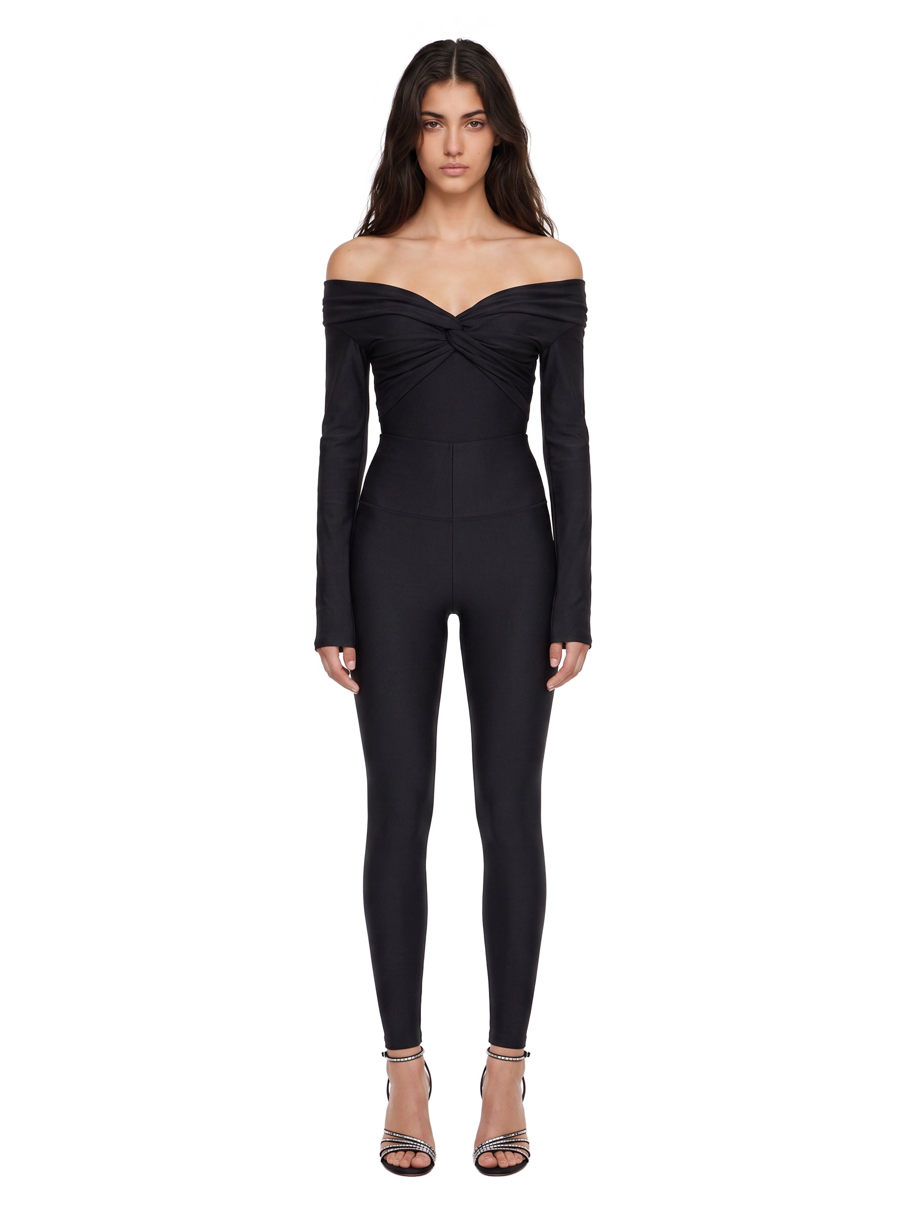 Leggings lucidi Holly '80s in nero 