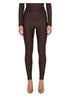 Leggings a vita alta con finitura lucida vicky in marrone