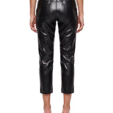 Pantaloni capri Axelle in eco pelle in nero 
